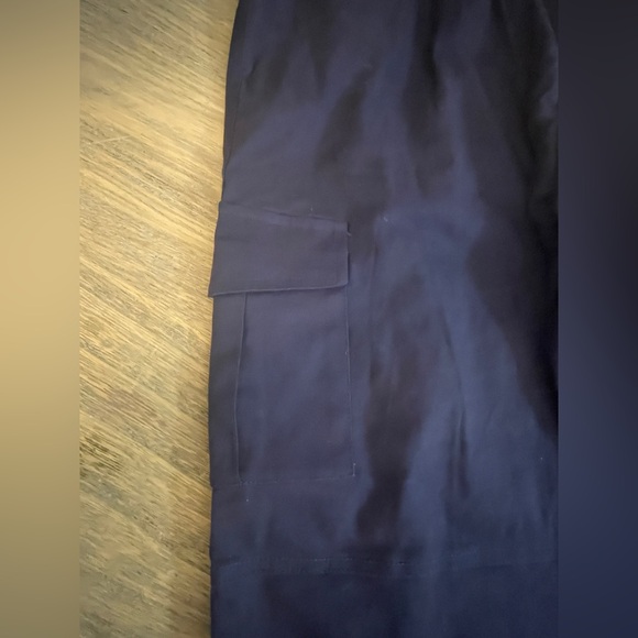 Men’s Cargo Navy Pants, Drawstring, Elastic Bottom, Size Large - Picture 3 of 11